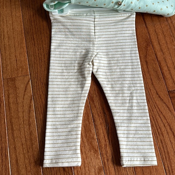 Mint green and Gold polka dot Tahari baby two piece - Picture 3 of 5